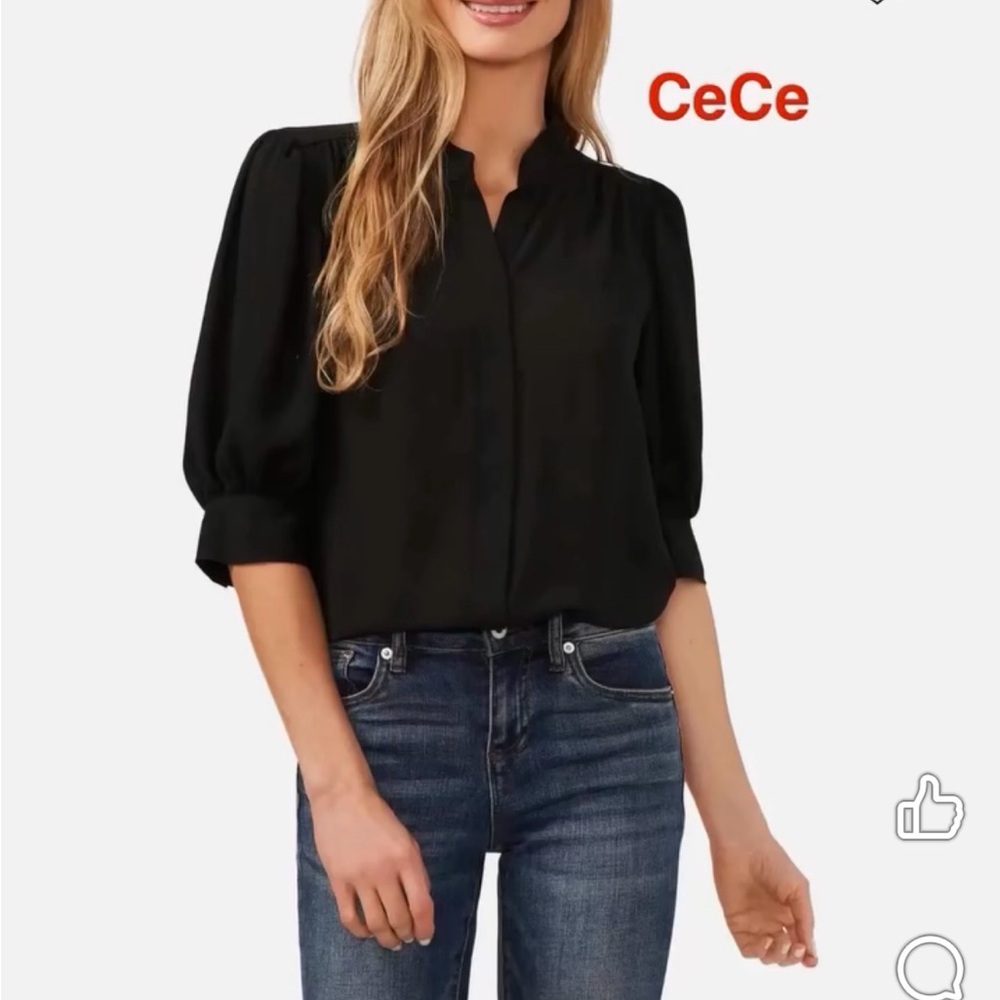❌Sold❌CeCe Women's Elegant Black Blouse
